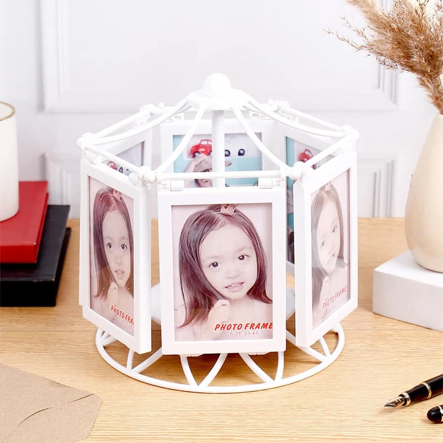 White Gazebo Wind-Up Auto-Rotating