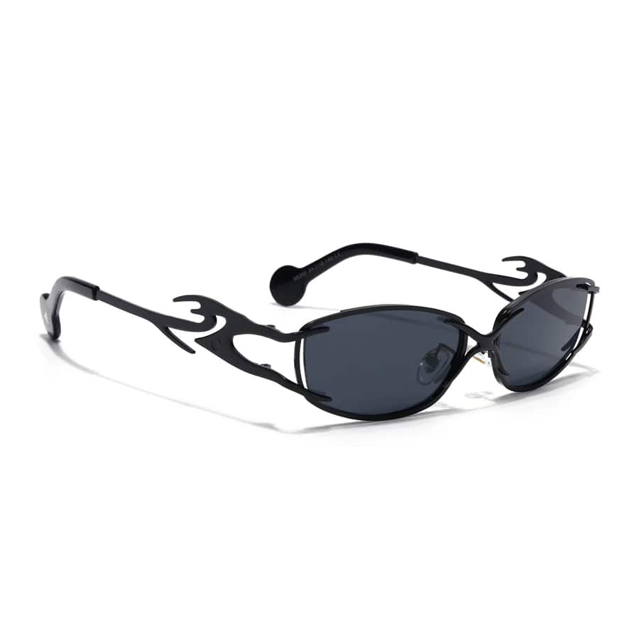 Flammo | Black Rectangle Sunglasses | Black Frame - MG8556