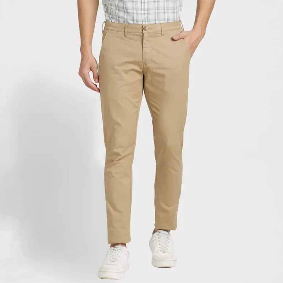 Colorplus Men Khaki Nuvo Fit Printed Trouser