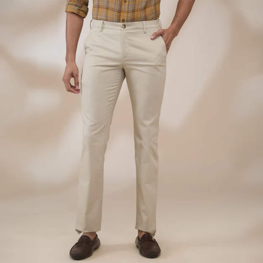 Colorplus Men Brown Slim Fit Solid Trouser