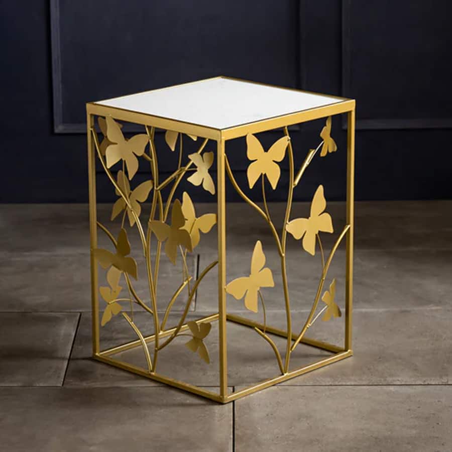 Golden Bloom Accent Side Table - Small