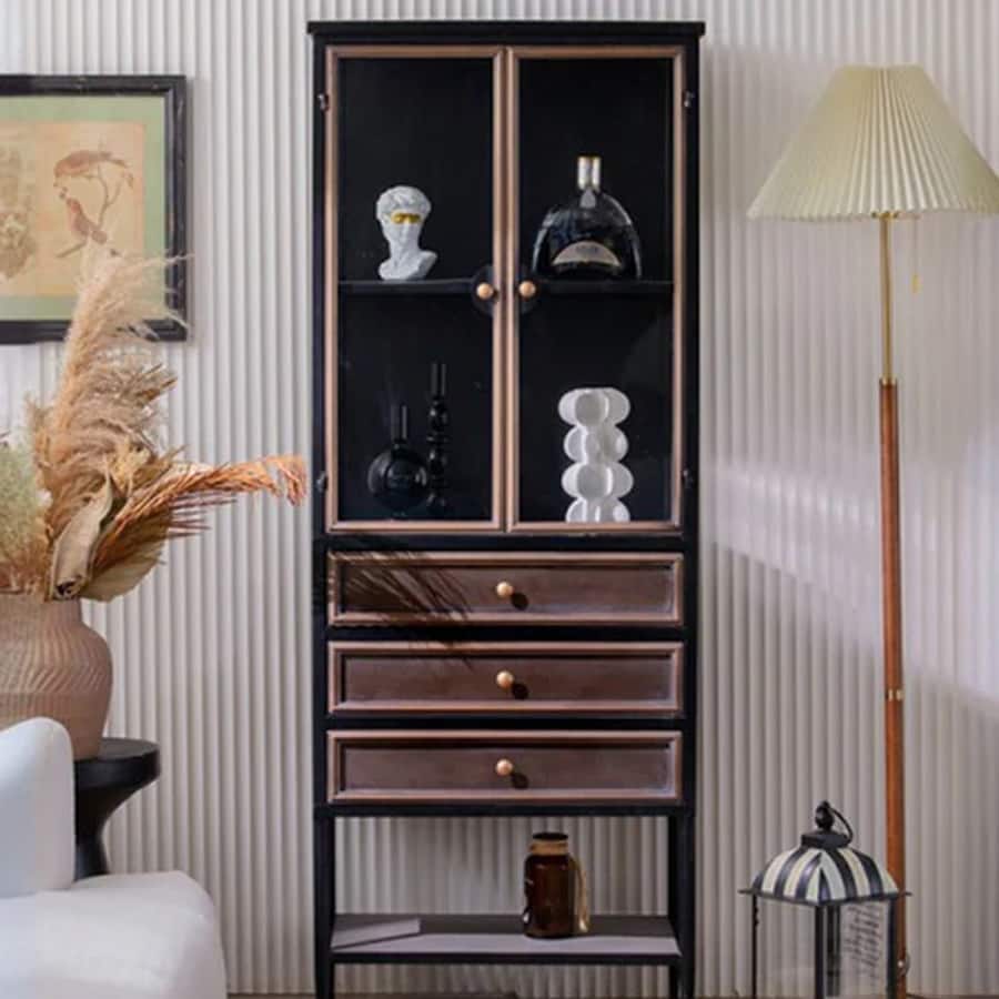 Roane Display Cabinet with Three Drawers