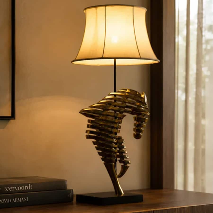 Golden Gallop Horse Sculpture Table Lamp