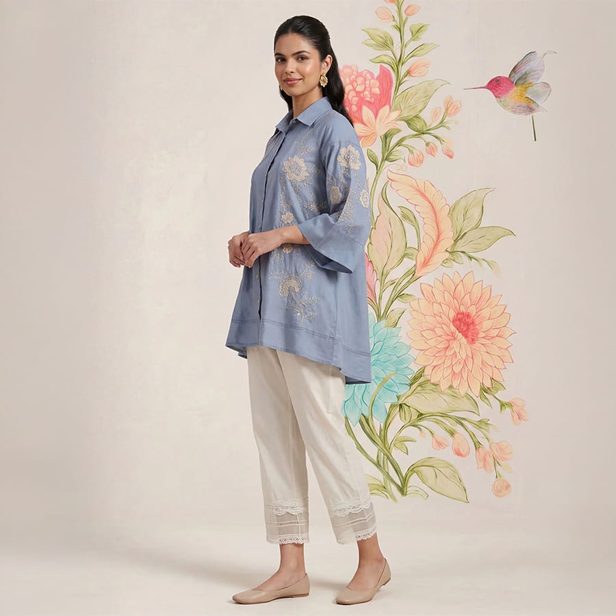 Maitri Spa Embroidered A-line Tunic