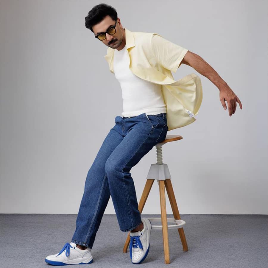 Leather Low Top Sneaker - Blue