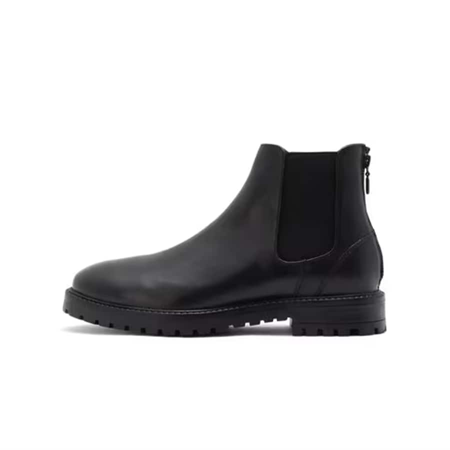 GUM-1 - BLACK ZIPPER CLOSURE CHELSEA BOOTS