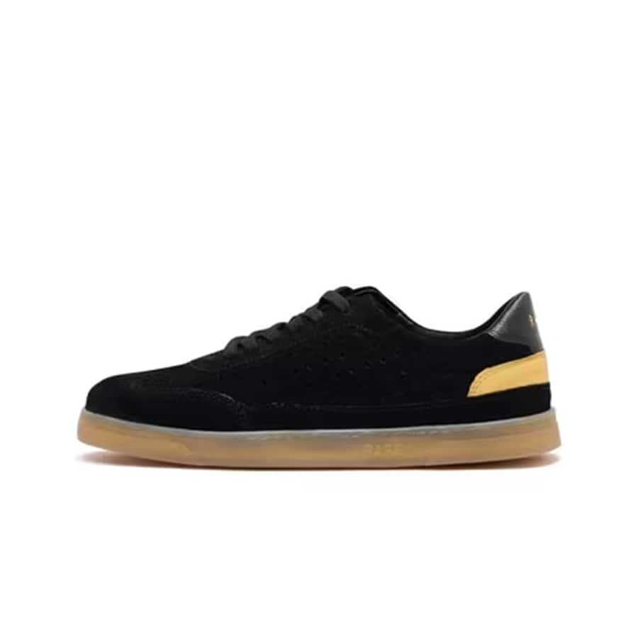 NORMA - BLACK PERFORATED CONTRAST COUNTER TRAINERS