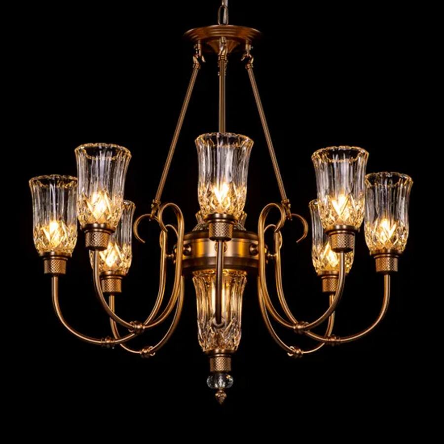 Bellamy (Gold, Clear) Glass Chandelier