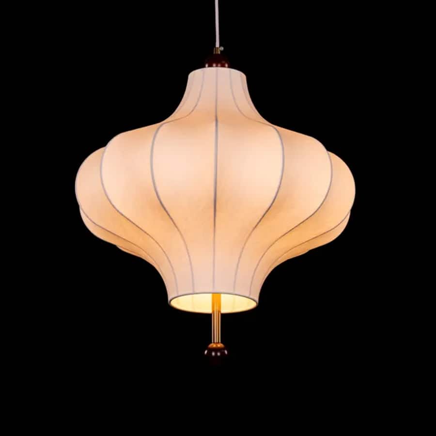Varo (Gold, White) Fabric Pendant Light