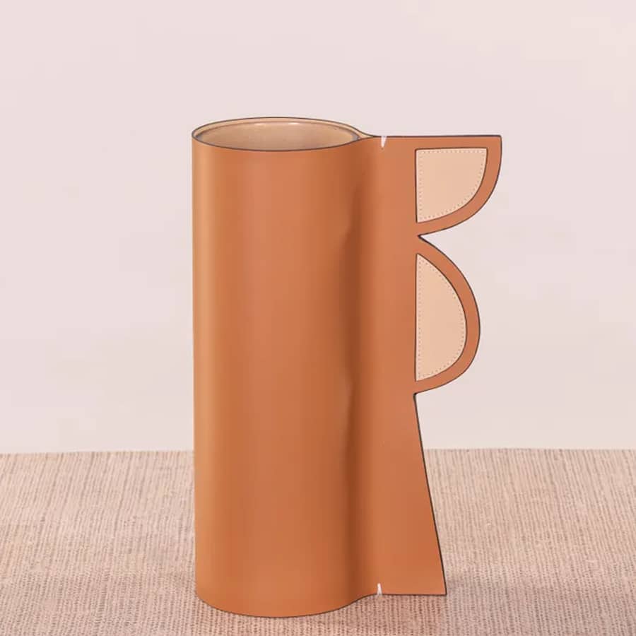 Earth Memory (Tall, Brown) Faux Leather Vase