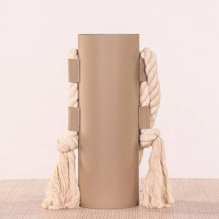 Come Undone (Beige) Faux Leather Vase