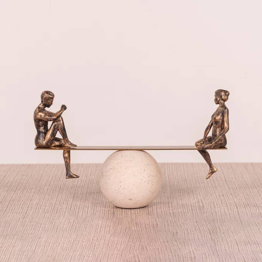 Equilibrium (Gold, Beige) Marble Home Decor