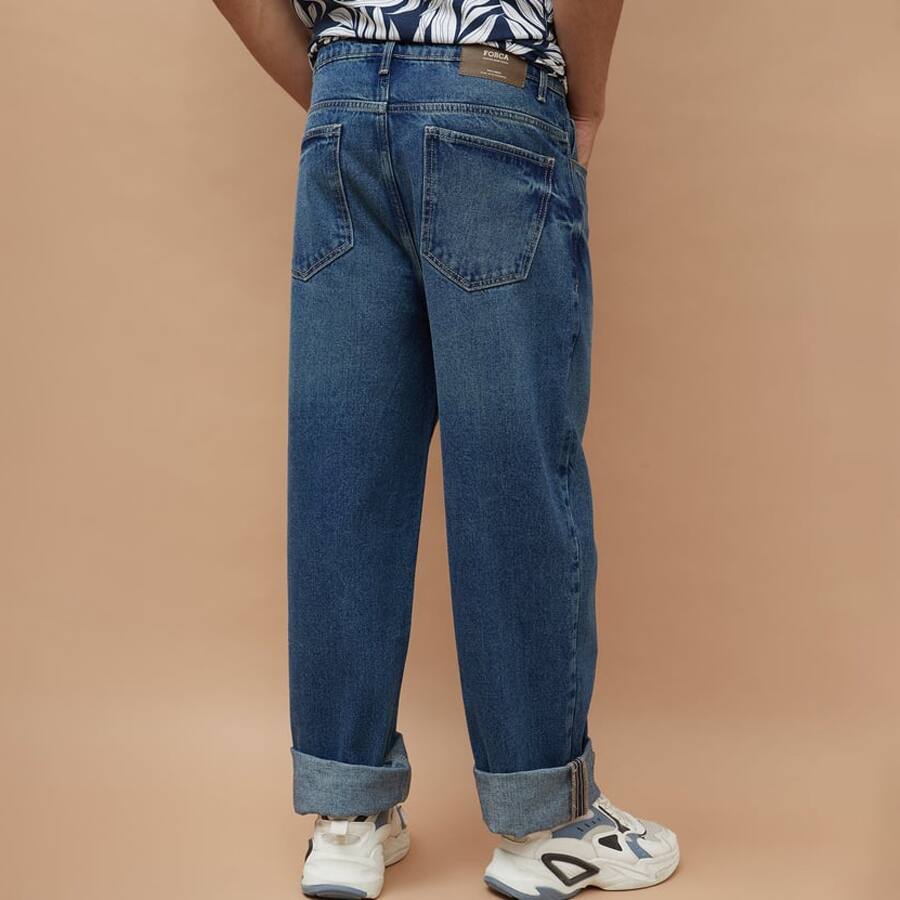 FORCA Dark Washed Loose Fit Jeans