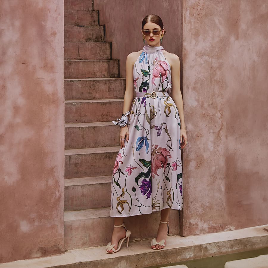 Blair Floral Jumpsuit with belt