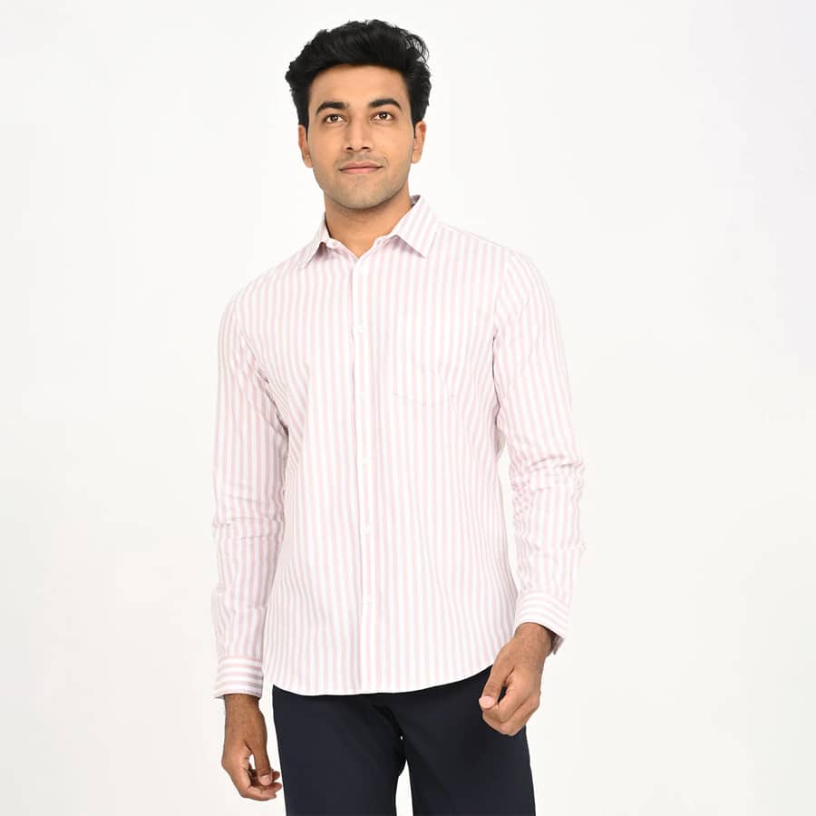Men's Striped Full Sleeve Cotton Shirt
