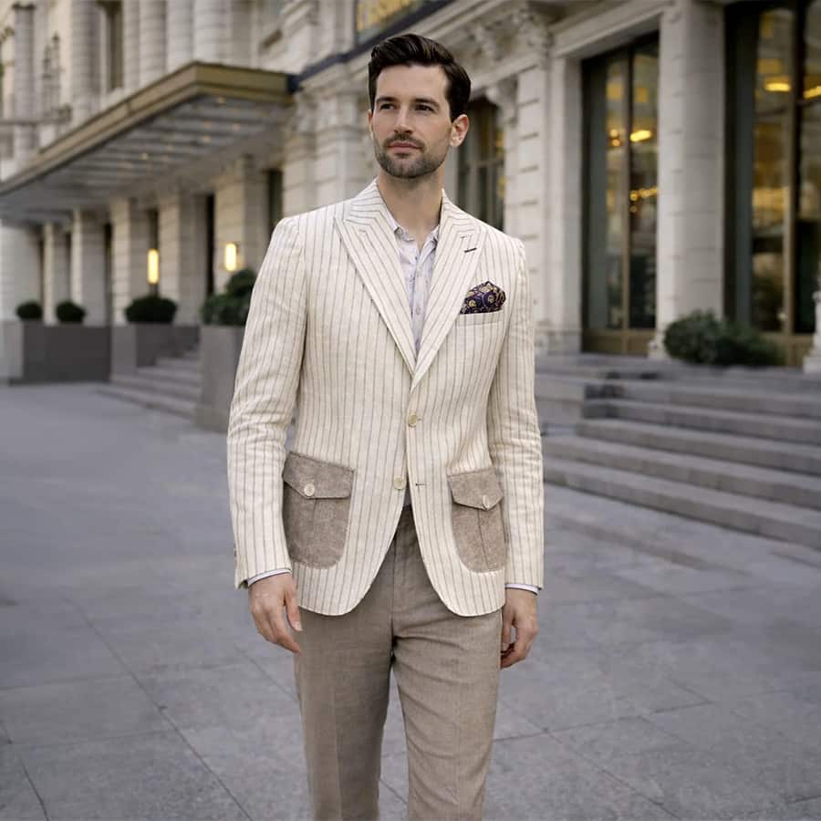 Riviera Ivory Pinstripe Blazer