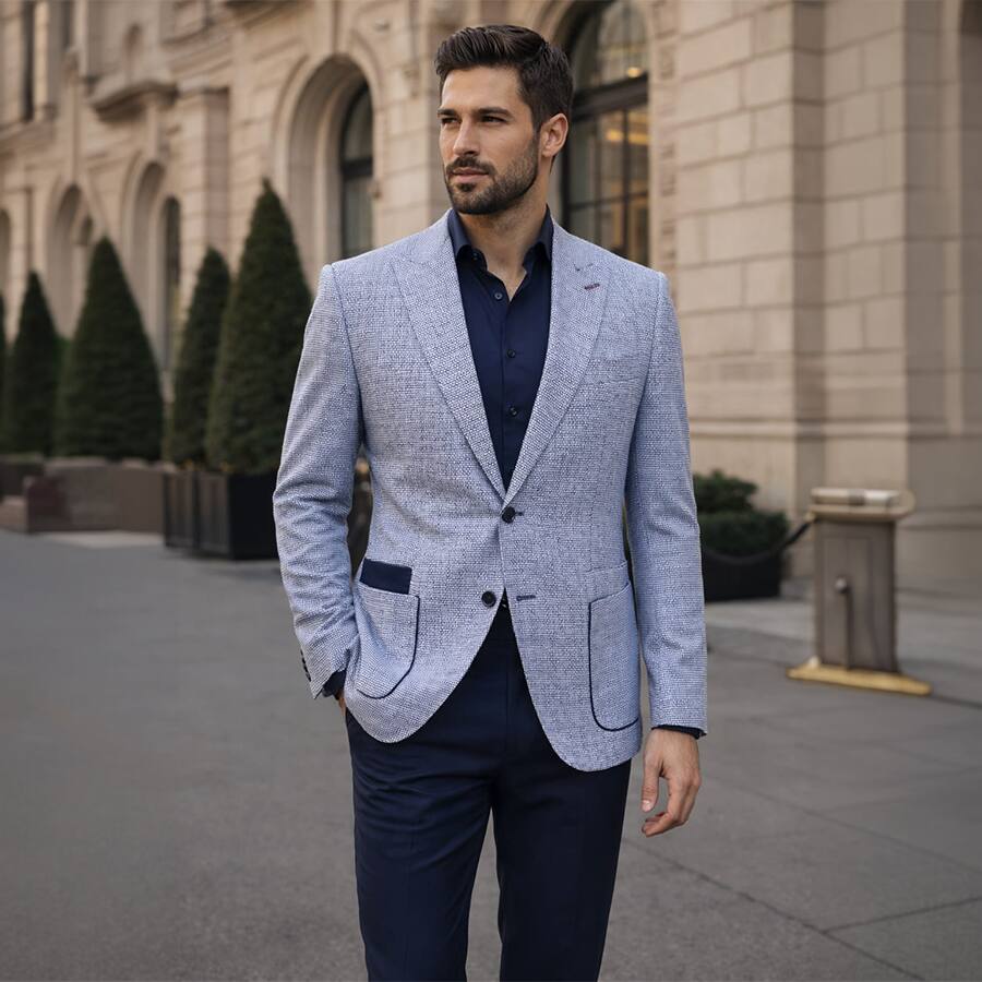 Monaco Grey Textured Blazer