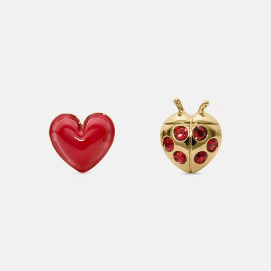 Summer Daze Ladybug Asymmetrical Studs