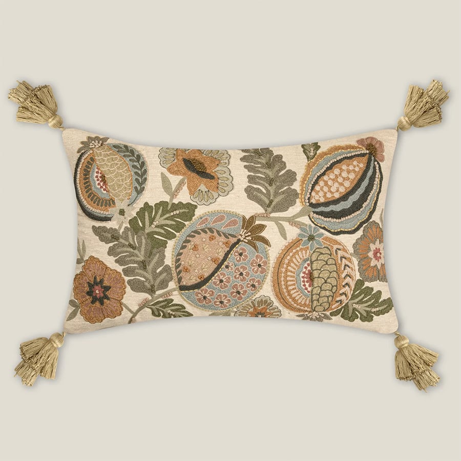 Acantha Multicolored Embroidered Cushion Cover