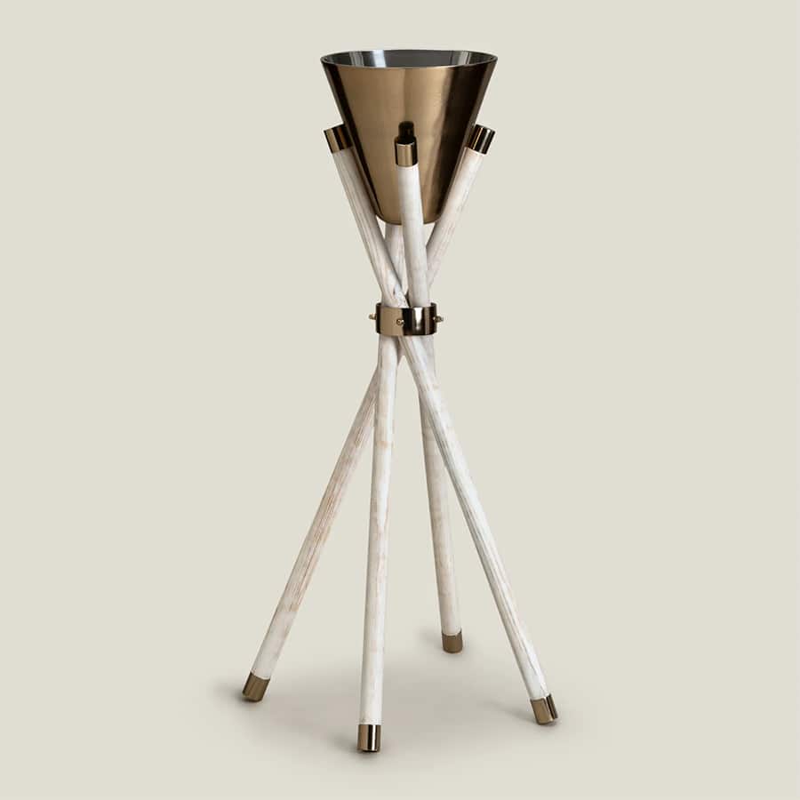 Moulin White & Gold Floor Standing Wine Chiller
