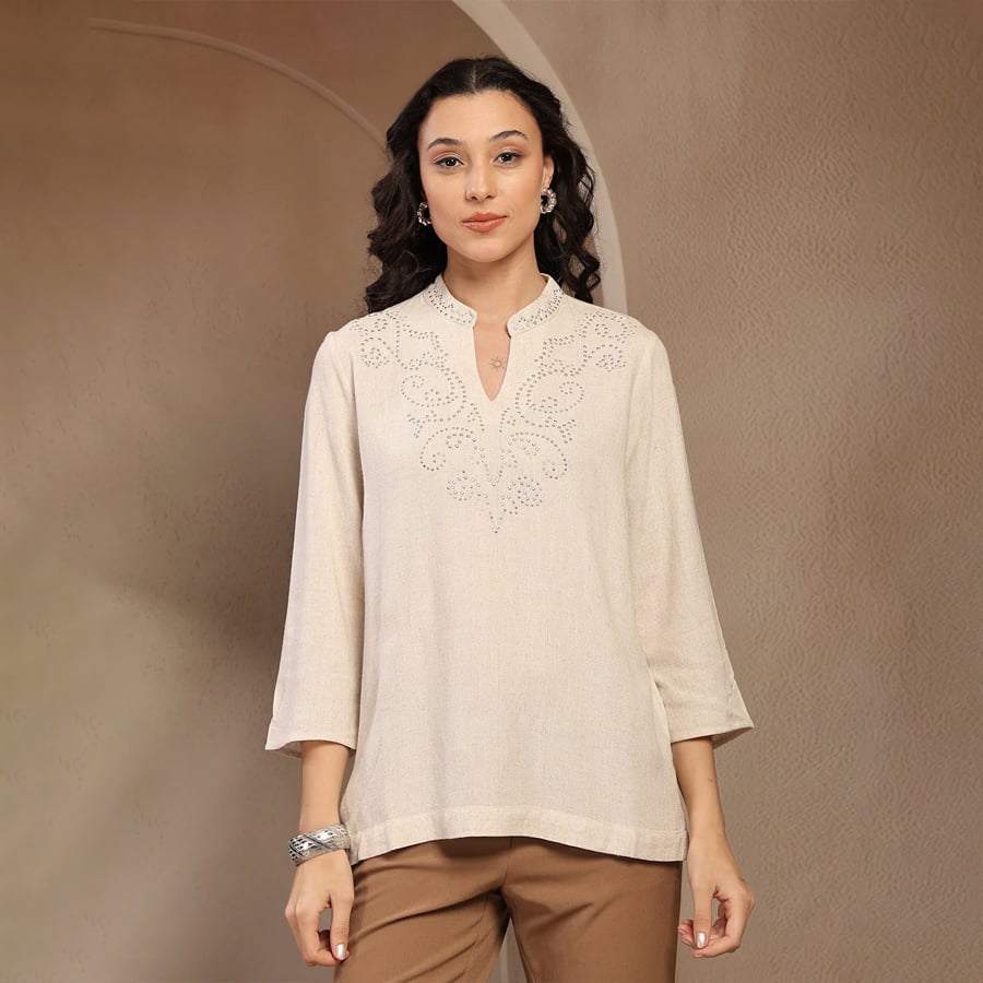 Gipsy Natural Solid Linen Tunic