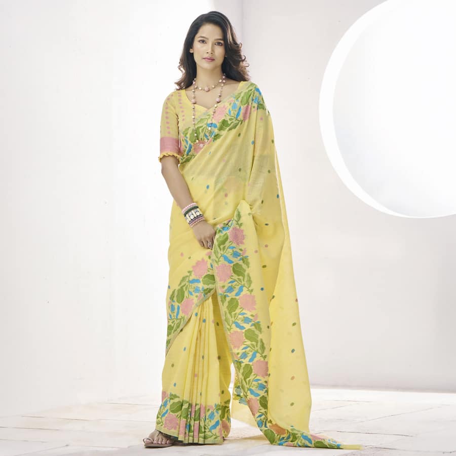Cotton Saree With Floral Print