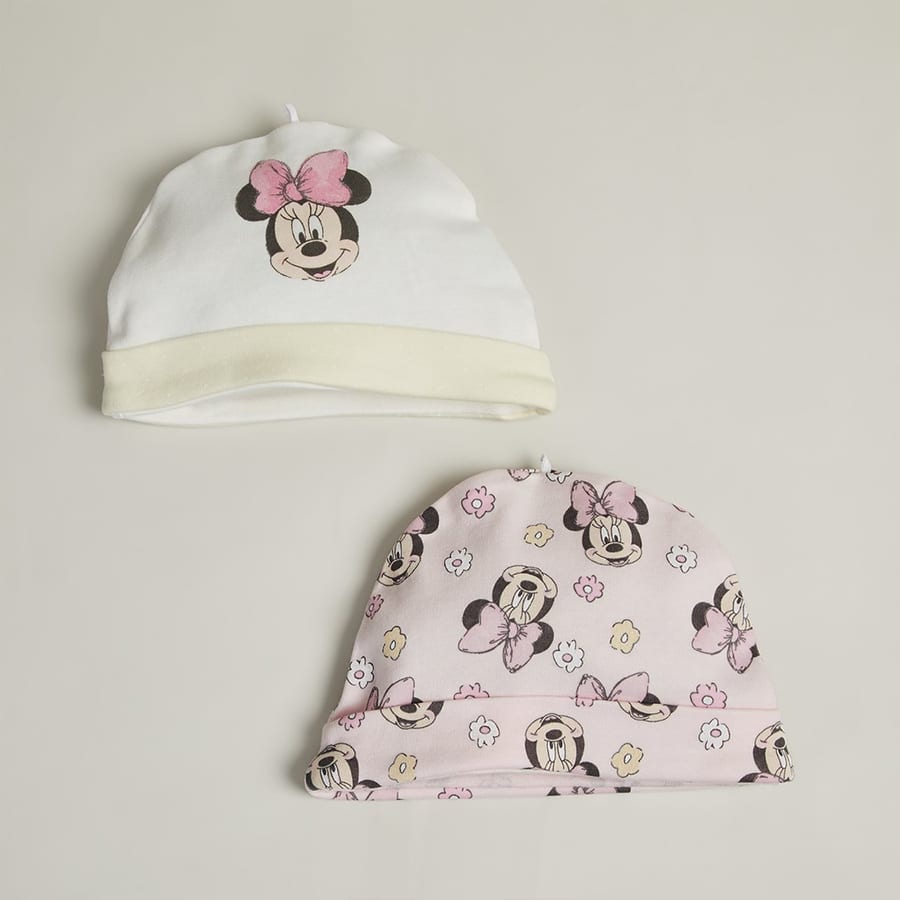 Juniors Minnie Mouse Print Beanies - Pack of 2