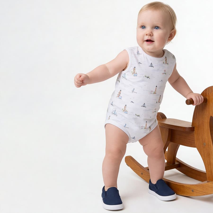 Juniors Printed Bodysuit with Snap Buttons