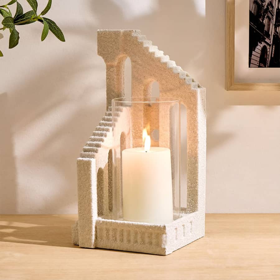 Dew Polyresin Architectural Candle Holder