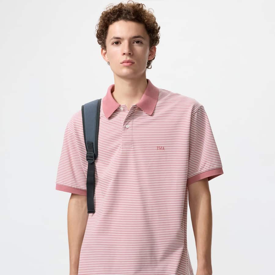 Dry Pique Striped Polo Shirt