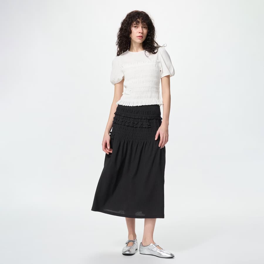 Shirring Volume Sleeve T-Shirt