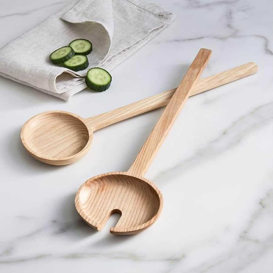 Kaloh Ash Wood Salad Server, Set of 2