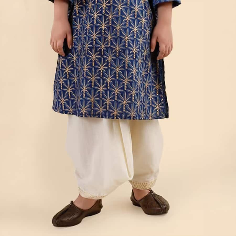 Offwhite Cotton Blend Dhoti
