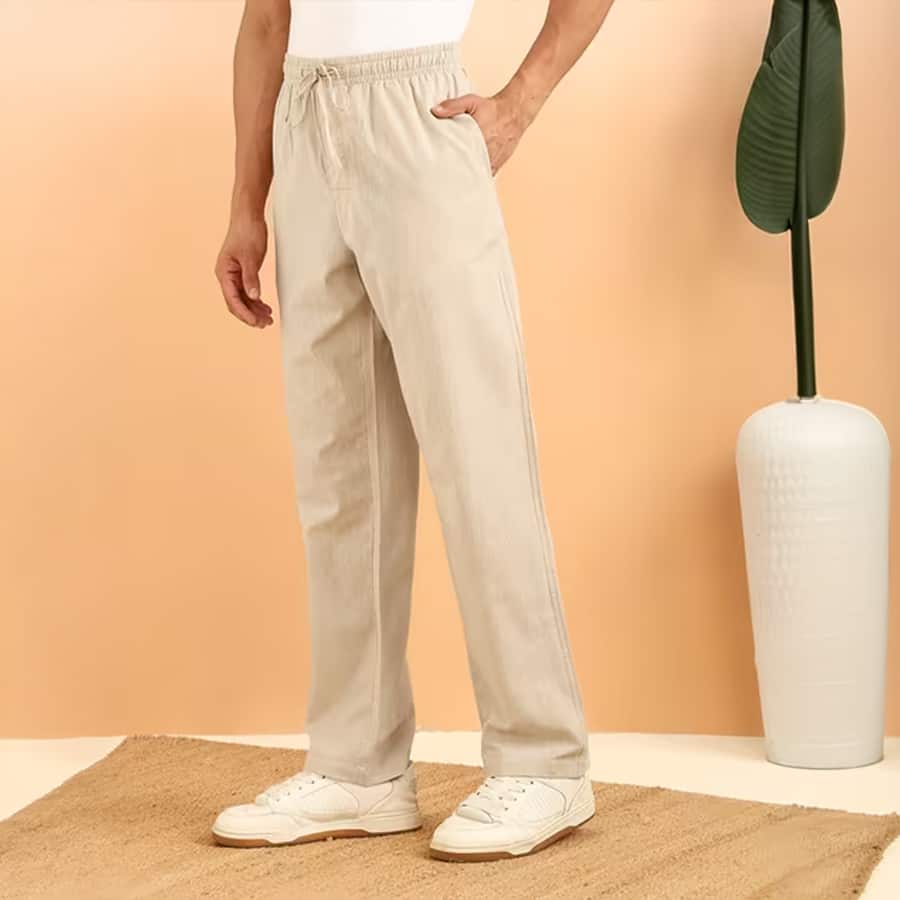 Offwhite Cotton Drawstring Pant