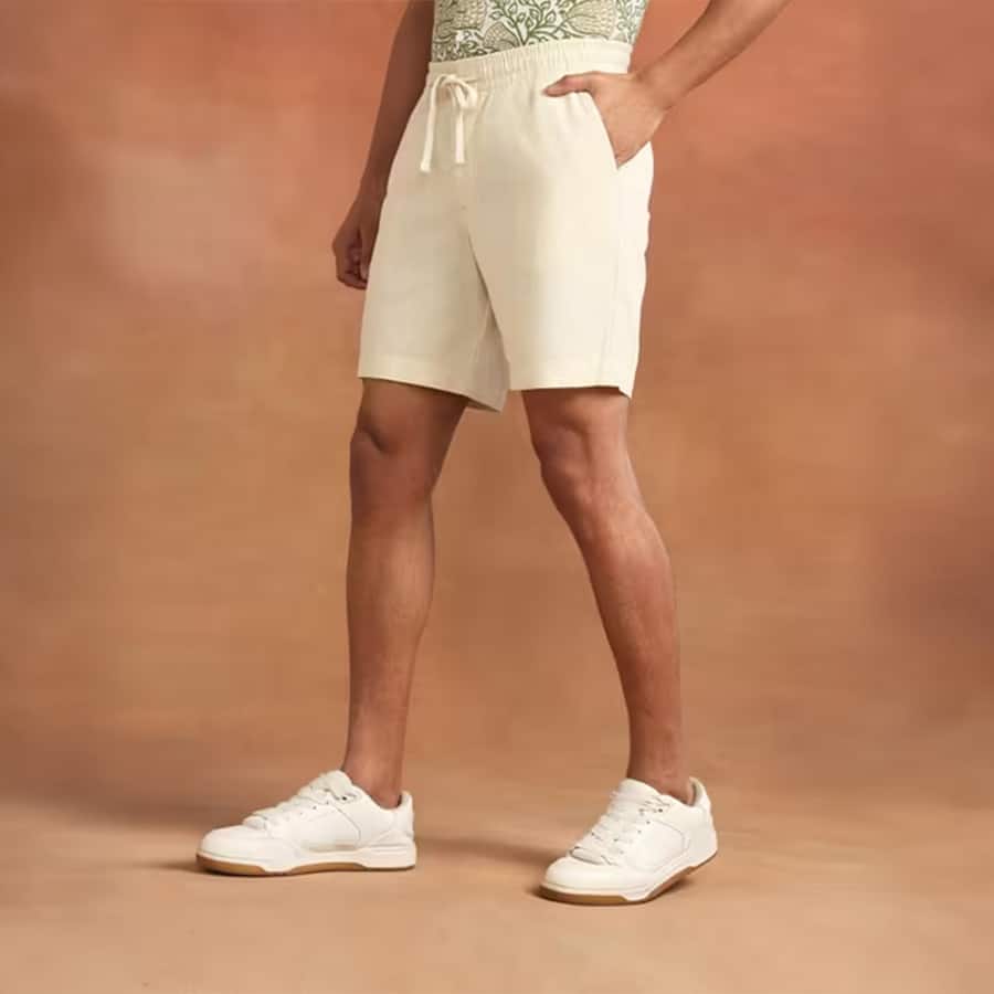 Natural Cotton Drawstring Shorts