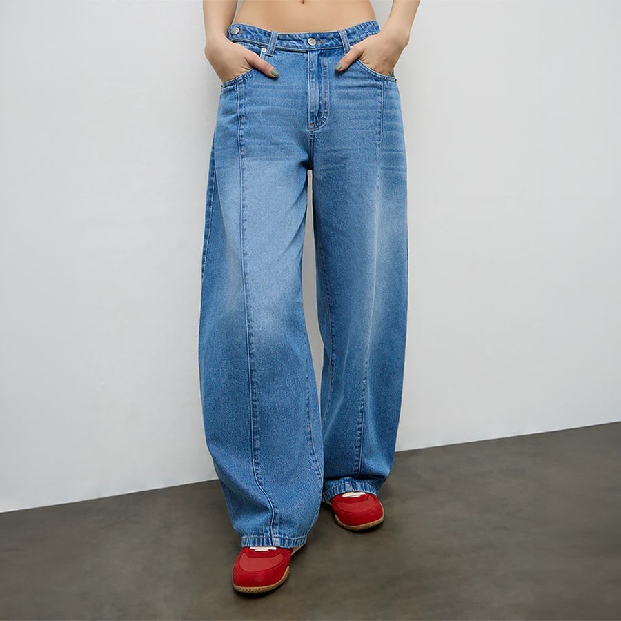 Nuon Blue Washed High-Rise Jeans