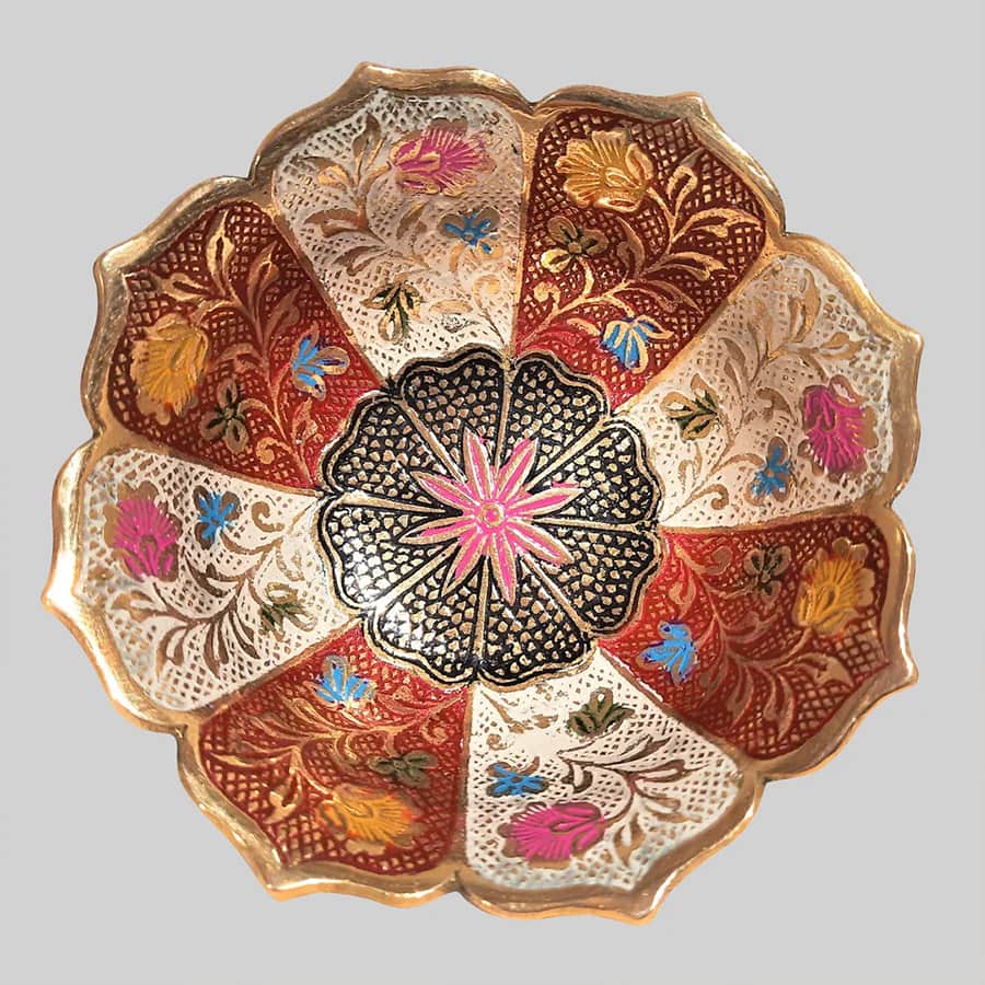 Brass Meenakari Bowl 4 in