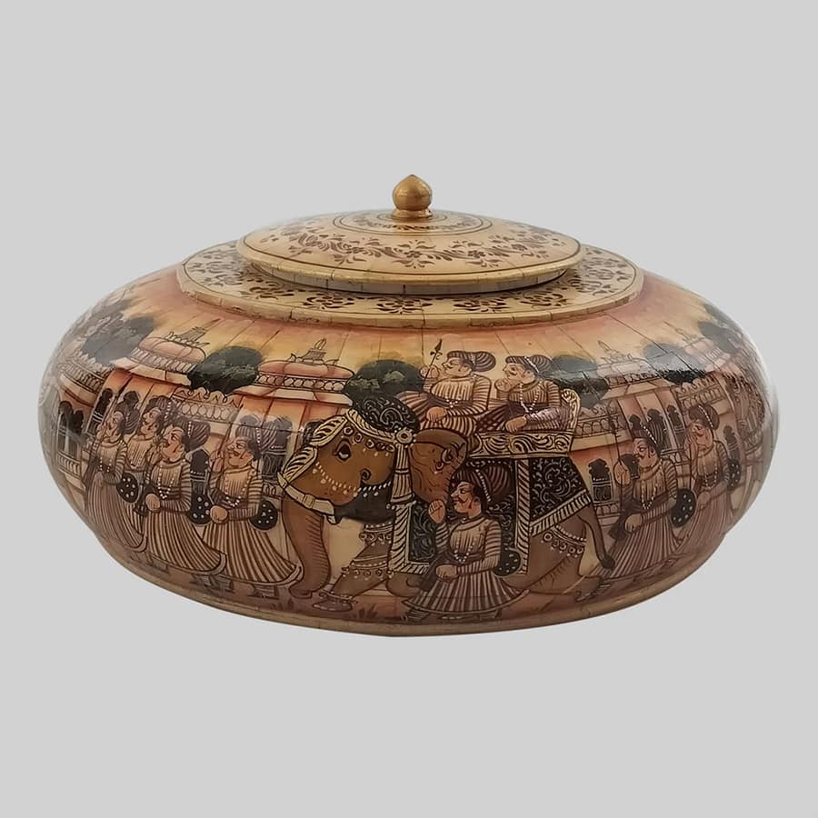 Camel Bone Tachriya Box with Miniature Painting 12 in