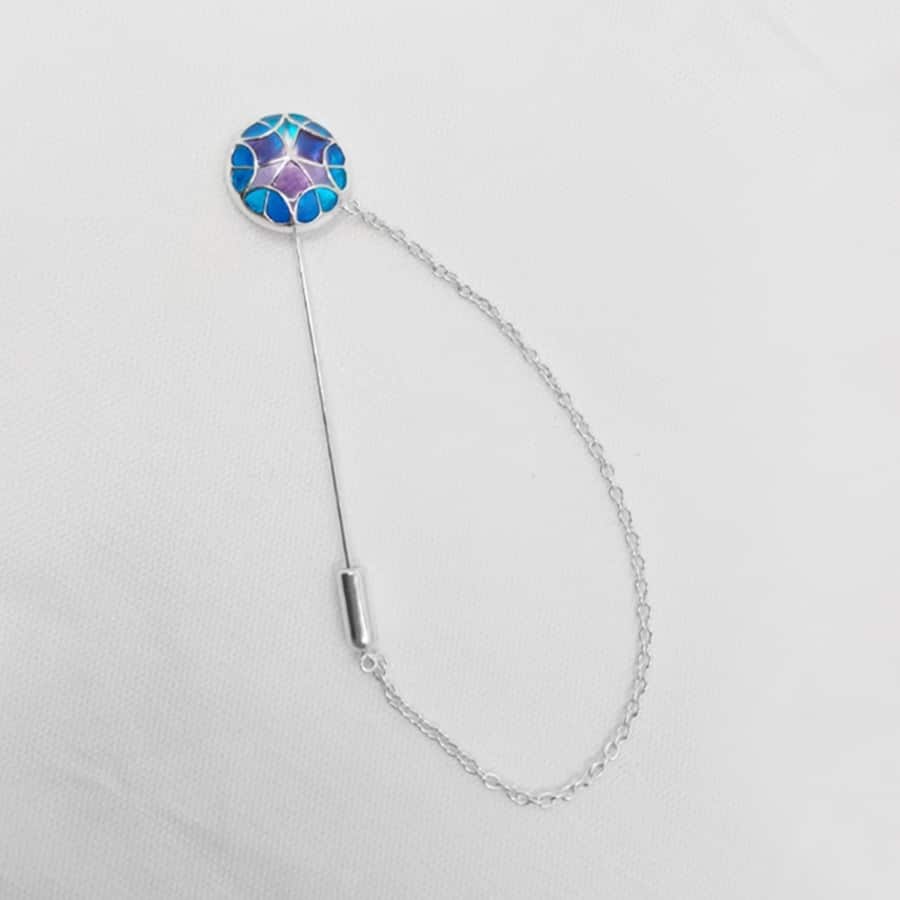 Lapel Pins In Blue, Purple, Aqua
