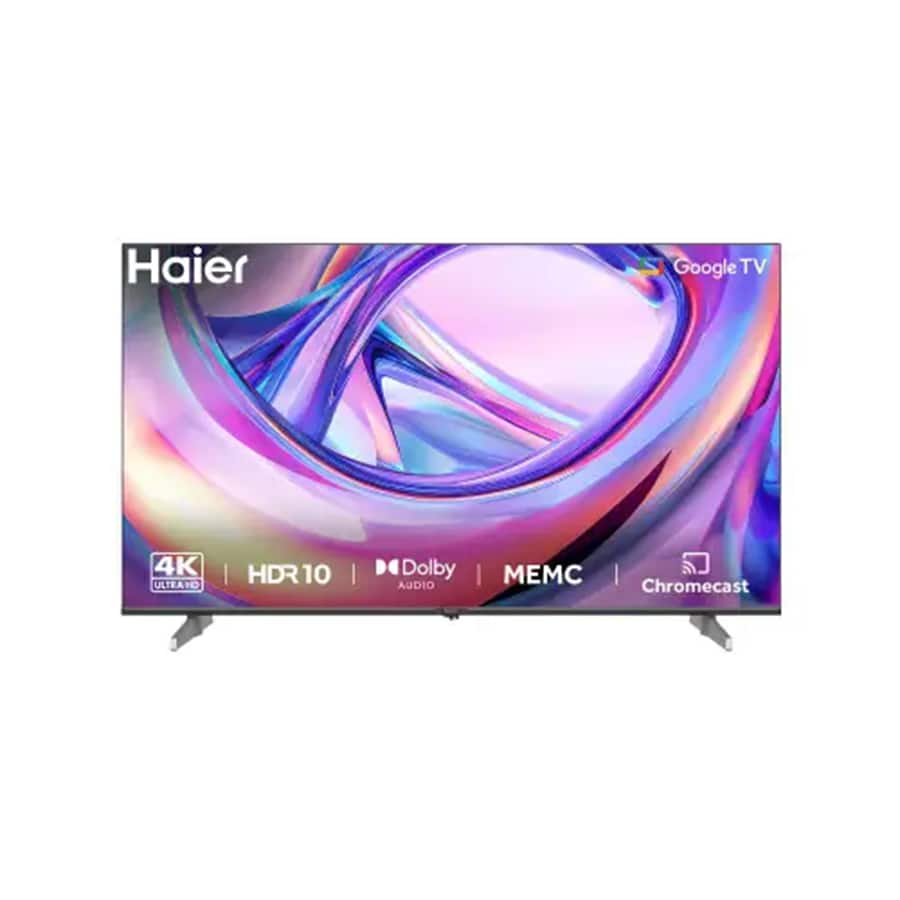 Haier 140 cm (55 inches) 4K Ultra HD LED Smart Google TV with HDR10, Dolby Audio, Built‑in Chromecast & Voice Remote (H55K85FUX)