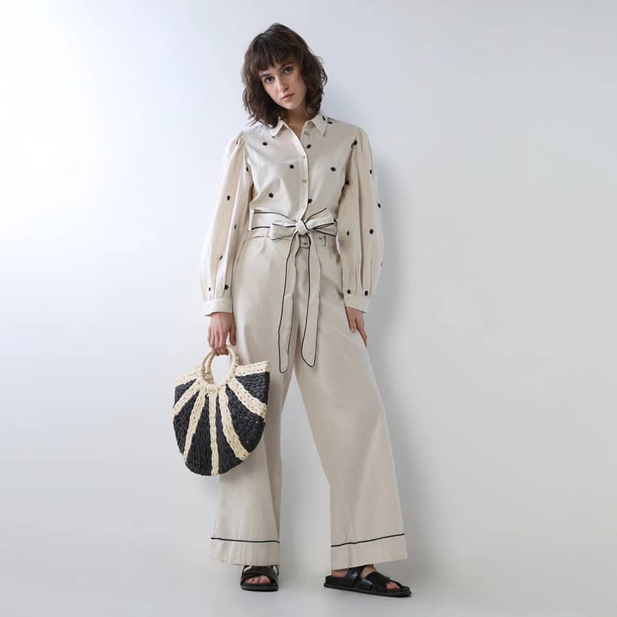 Belted Wide Leg Pants