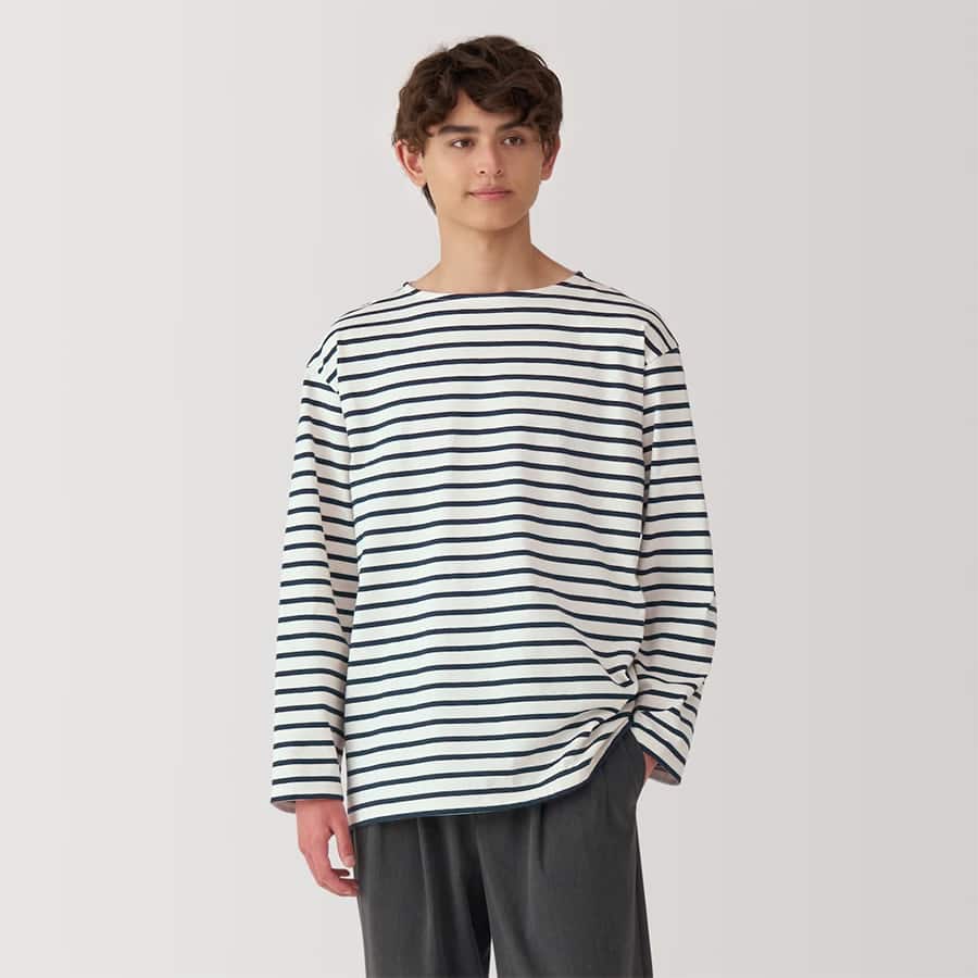 Men's Heavy weight jersey boat neck 9/10 sleeve T-shirt