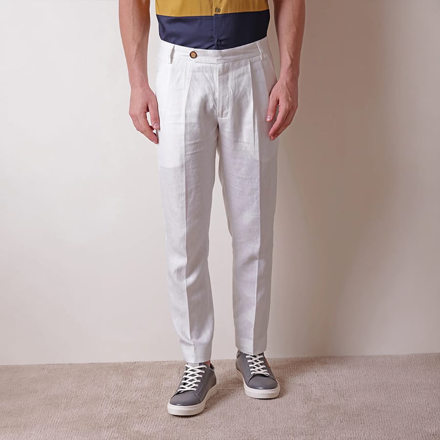 GRIGIO PURE LINEN TROUSER