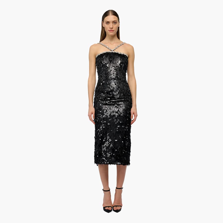 Crystal Fringe Midi