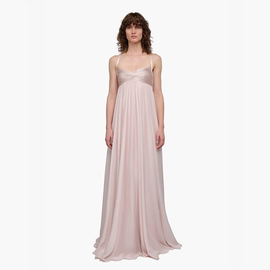 Solar Bloom Chiffon Gown