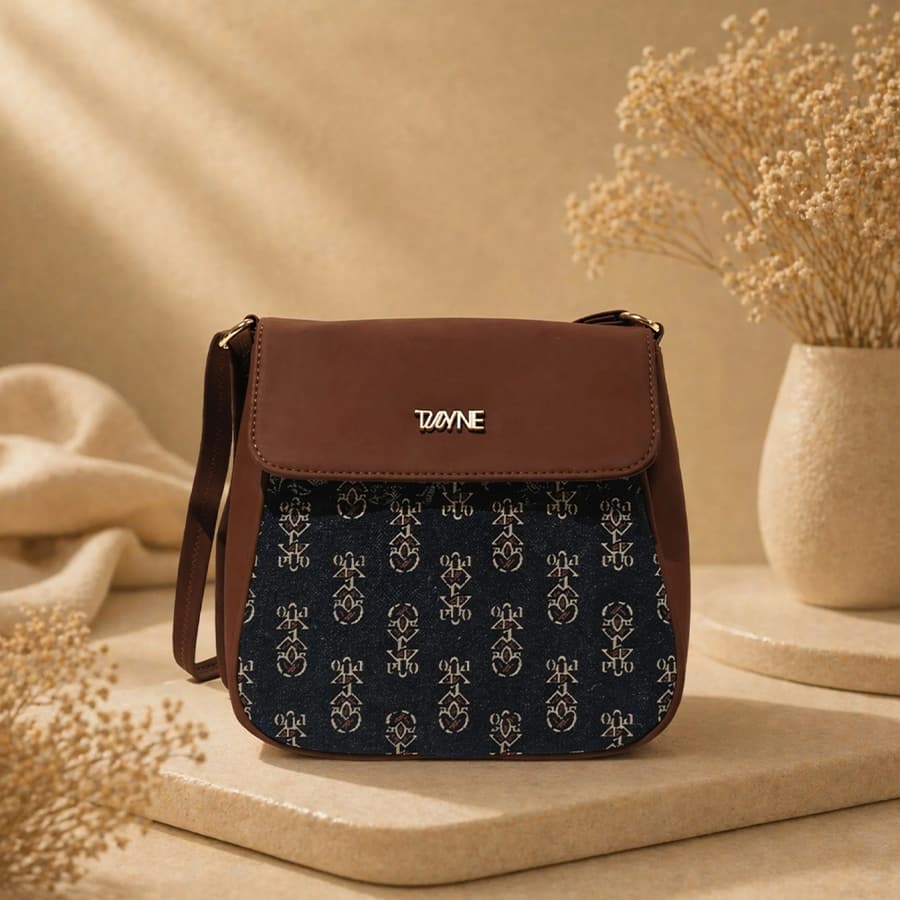 Twyne Sling Bag Ajrak Handblock Print