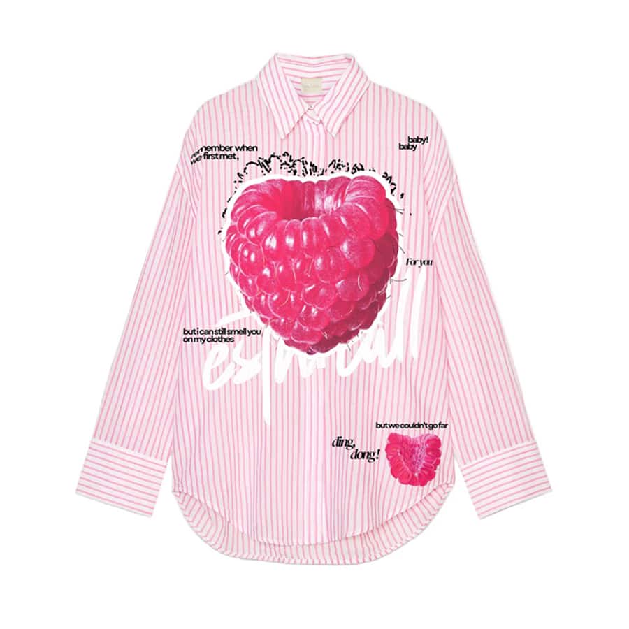 First Bite Striped Shirt | Pastel Raspberry
