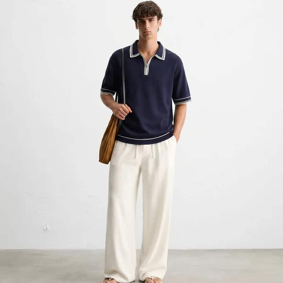 Monaco Knit Polo – Deep Navy