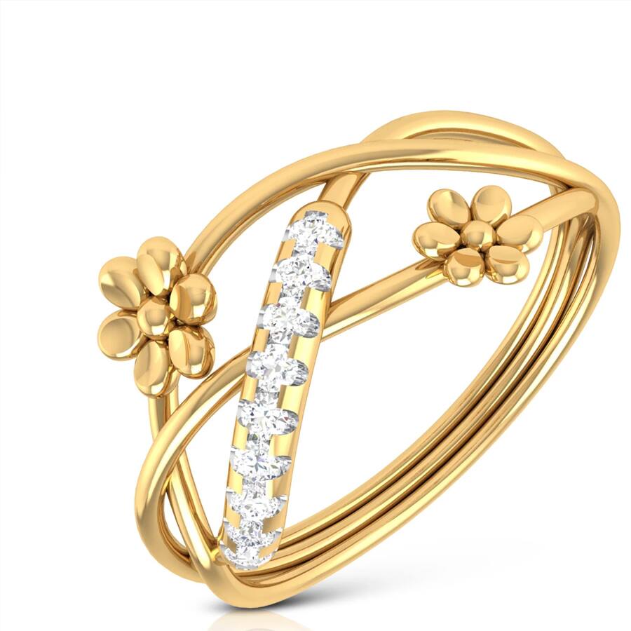 Floral Lab Diamond Ring