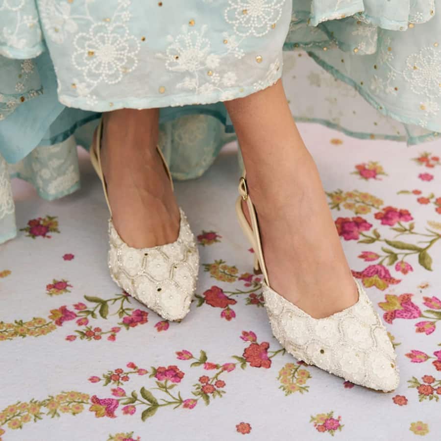 Valeria White Vegan Pointy Heel